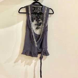 Epic Tattoo illusion free people wrap vest RARE